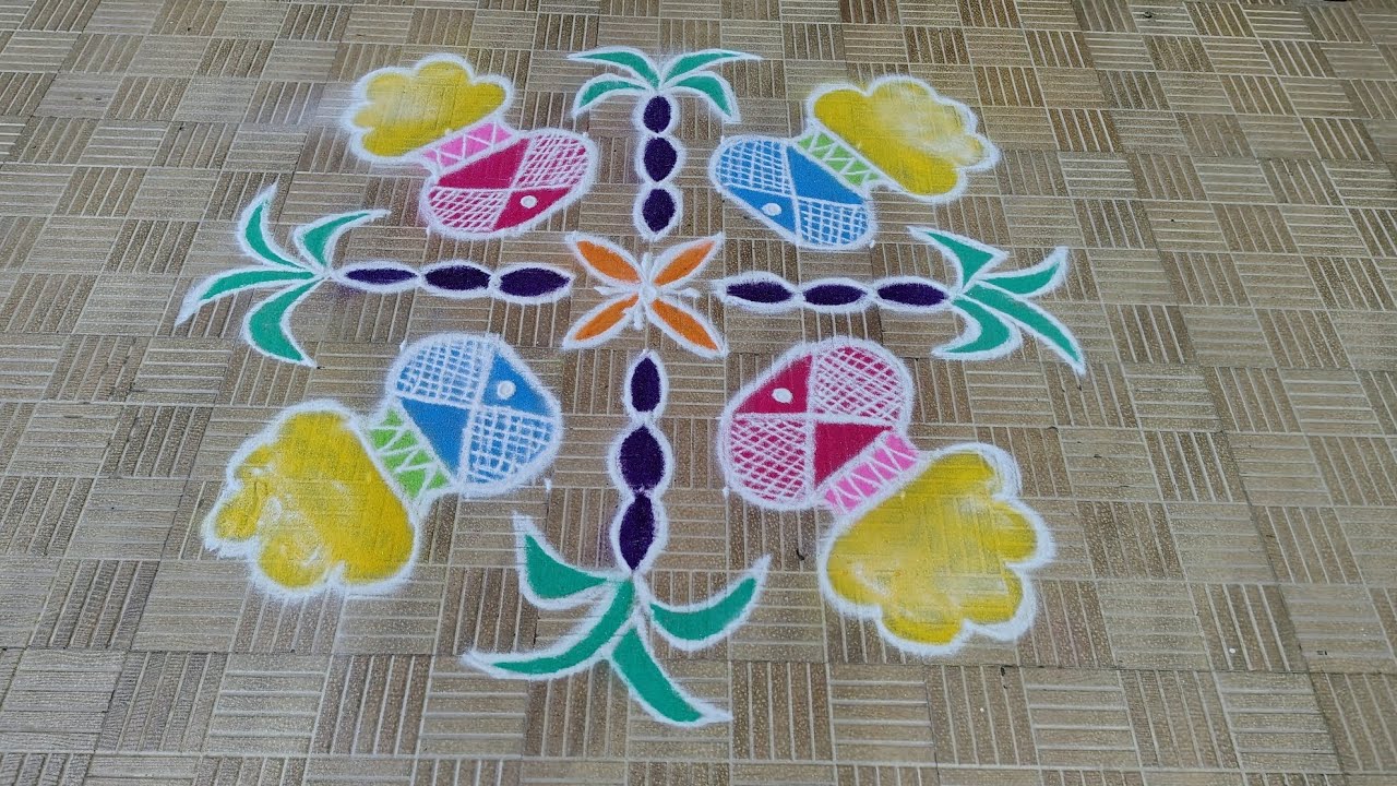 Pongal sankranti kolam | Pongal special kolam | Sankranti Muggullu| Rangolibook 
