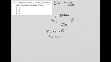 The length of a rectangle is 5 inches longer than the width.  The perimeter of the rectangle is....