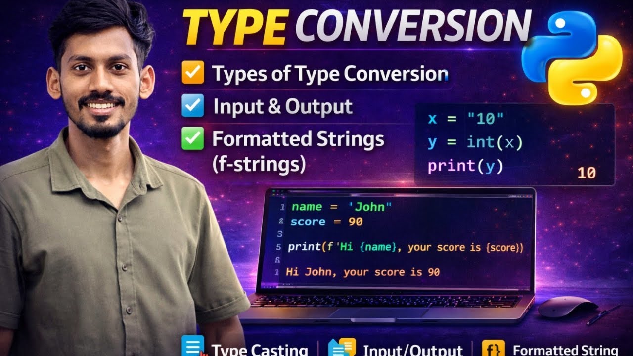 Python Basics | Type Conversion, Input–Output & f-Strings 🔥