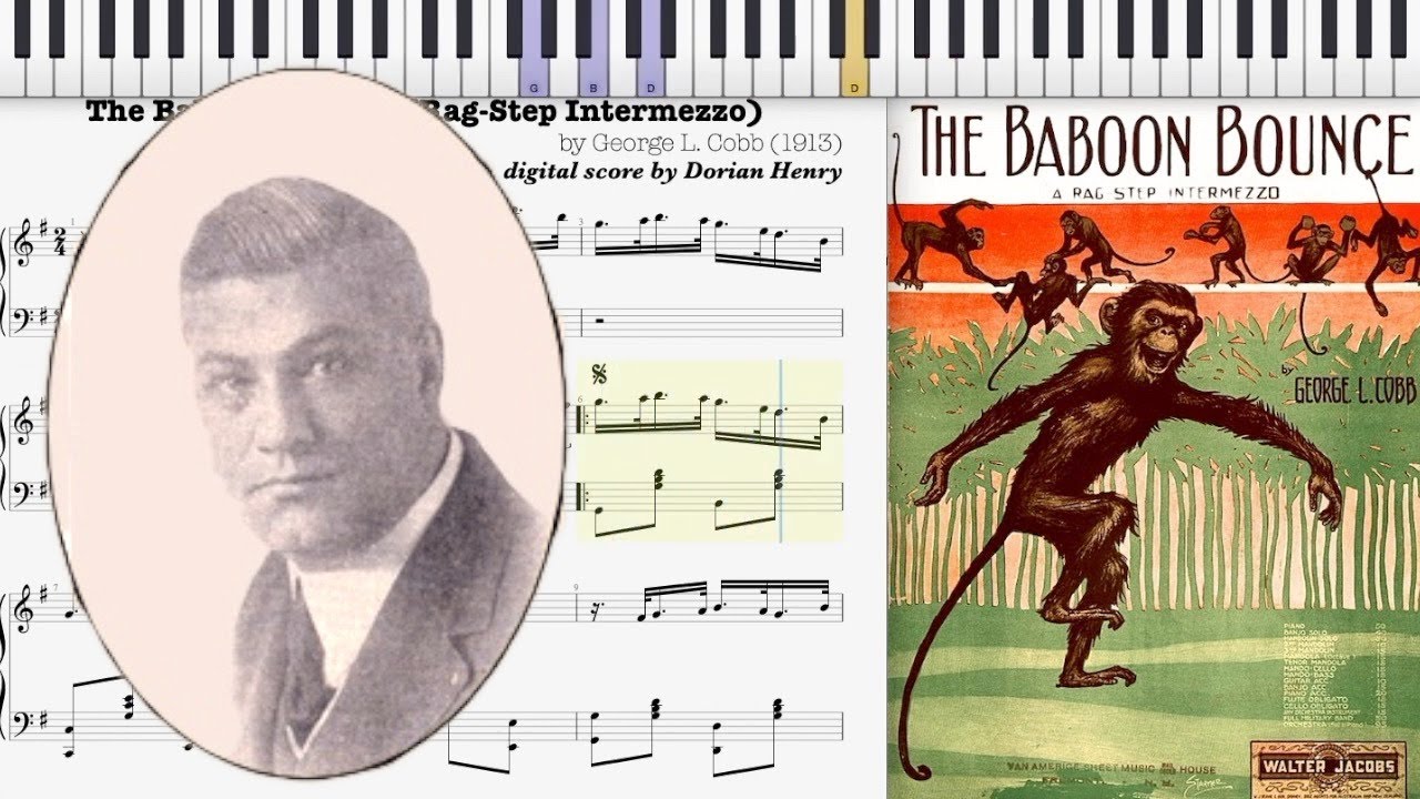 The Baboon Bounce by George L. Cobb (1913, Ragtime piano)