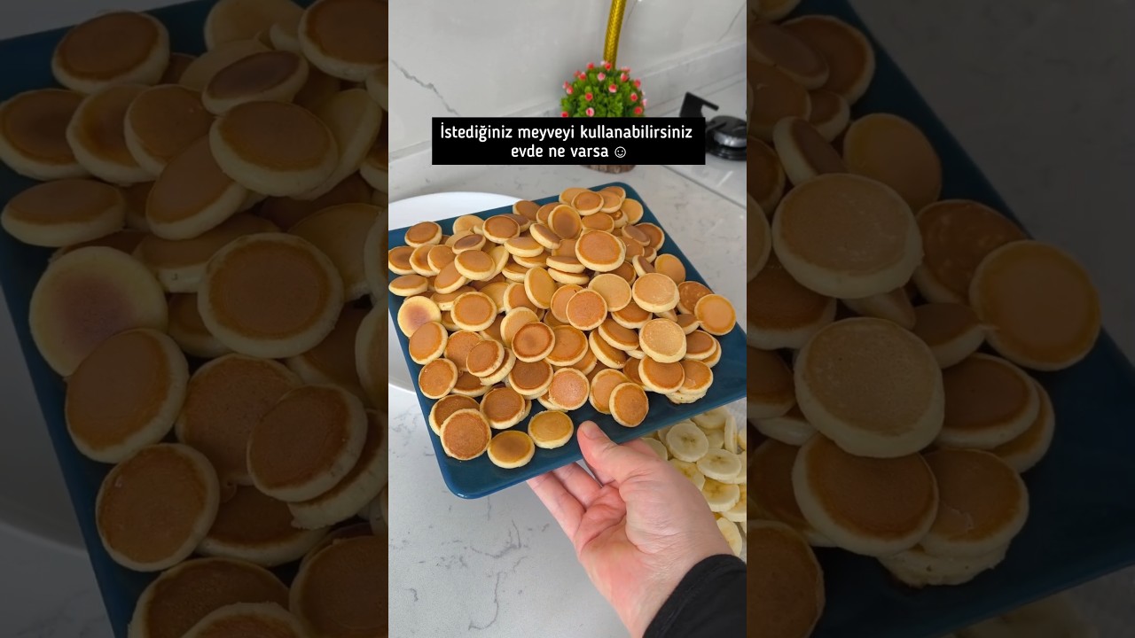 Bunu sevmeyen çocuk varmıdır🤔Tam ölçülü mini pankek tarifi✅