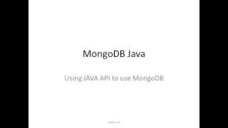 Mongo db Java tutorial  PPT05