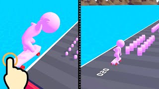 Skate Run - Pink Skate Stickman Run - All Levels iOS Android GamePlay screenshot 1