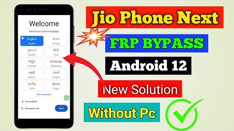 Jio Phone Next FRP Bypass Android 12 | Jio Phone Next Google Account Bypass | Without Pc Gmail Bypas