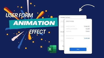 User form Animation Effect in excel | Advanced Excel