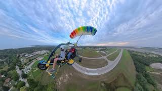 Took a couple of my sister's kids and a friend up for a powered parachute flight last evening.