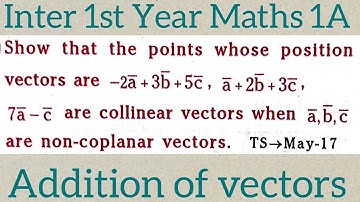 Inter 1st Year Maths 1A||Problem on collinear||Addition of vectors in telugu@maths naresh eclass