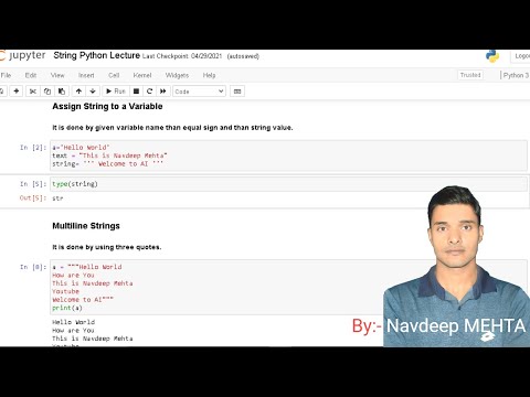 String In Python || Assign Variable and len() func || Basic for Python || Learn AI || Navdeep Mehta