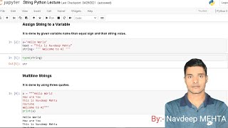 String In Python || Assign Variable and len() func || Basic for Python || Learn AI || Navdeep Mehta