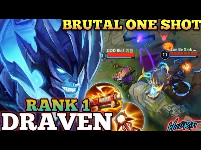 DRAVEN RUSH SPINNING AXE EXECUTION! ONE HIT DELETE-TOP 1 GLOBAL DRAVEN BY Lon Be Xink Xink-WILD RIFT class=