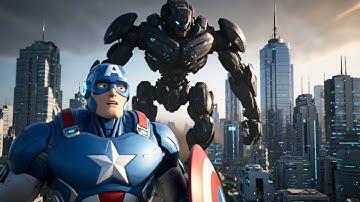 Car Transforms into a Transformer with Captain America’s Shield | 3D Cartoon Animation