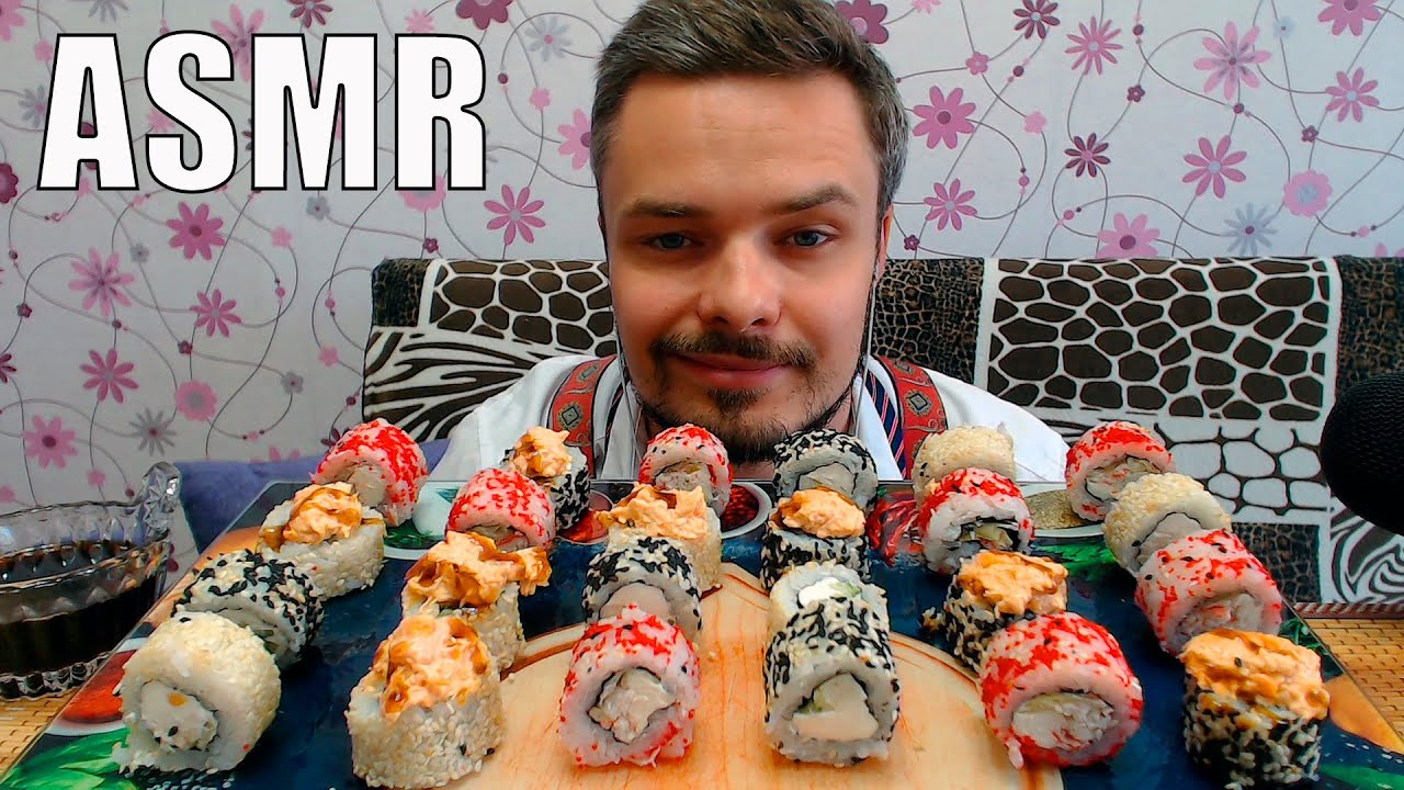 ASMR Sushi Rolls Mukbang Eating Show