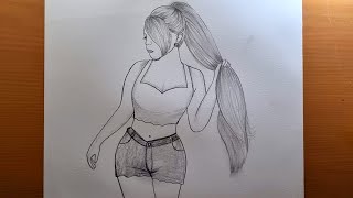 Como desenhar uma Garota de Atitude -Desenho fácil || Esboço a lápis || Desenho de menina