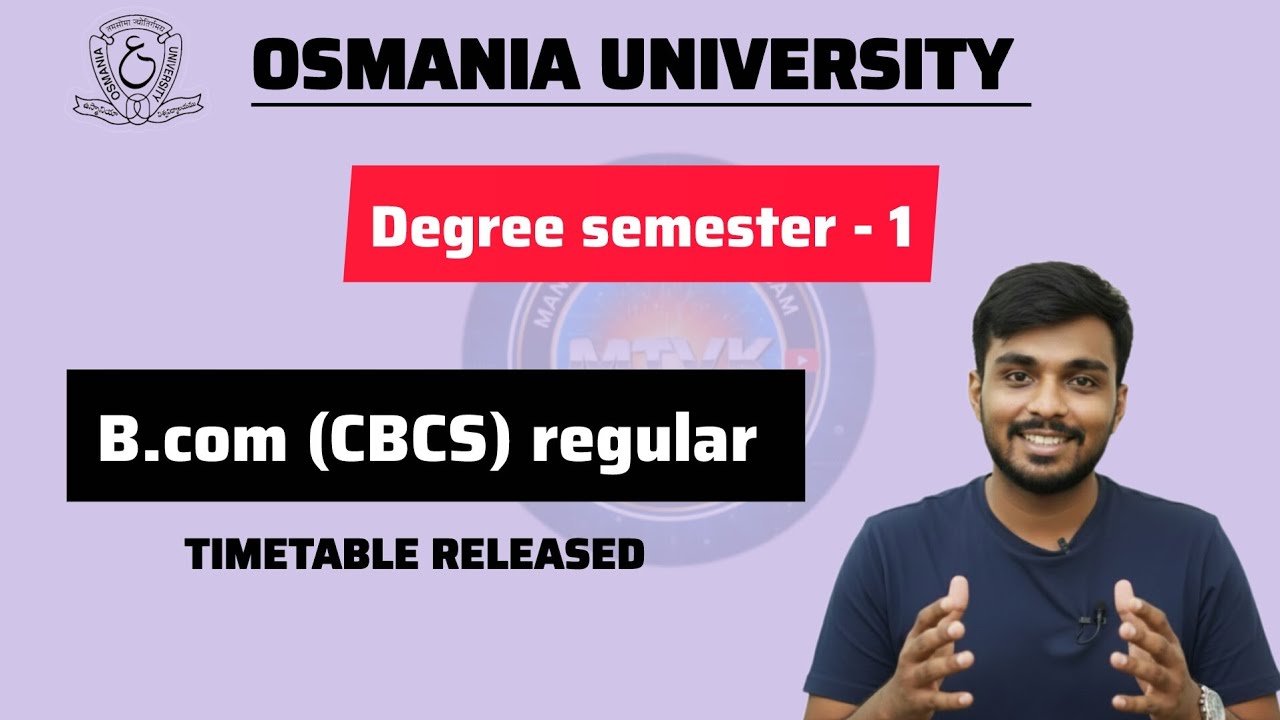 🚨 OU Degree Sem 1 B.Com Regular Examination Dates Released! Jan 2026 Timetable ✍️