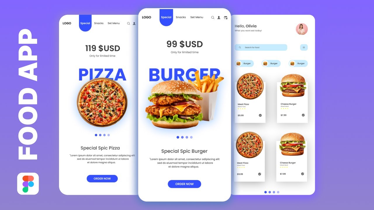 Design a simple UI from scratch for a Food App in Figma - For beginners ...