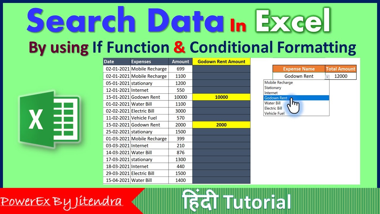 Search Data Using If Function and Conditional Formatting in Excel - YouTube