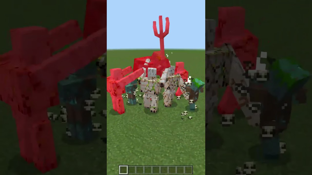 5 Iron Golem VS Mutant Drowned in Minecraft BE/PE 