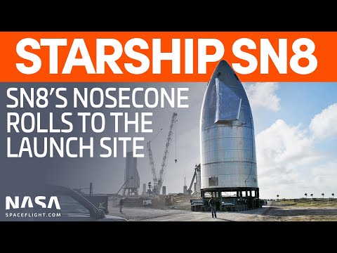 SpaceX Boca Chica - SN8 Nosecone and Tankzilla Moved to Launch Site