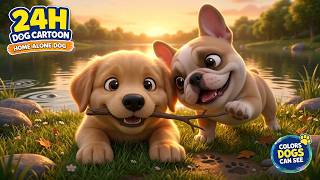 24 Hours Dog Cartoon: Beautiful Adventure Dreams 🌤️🐾 | Relaxing Dog TV & Calming Music screenshot 4