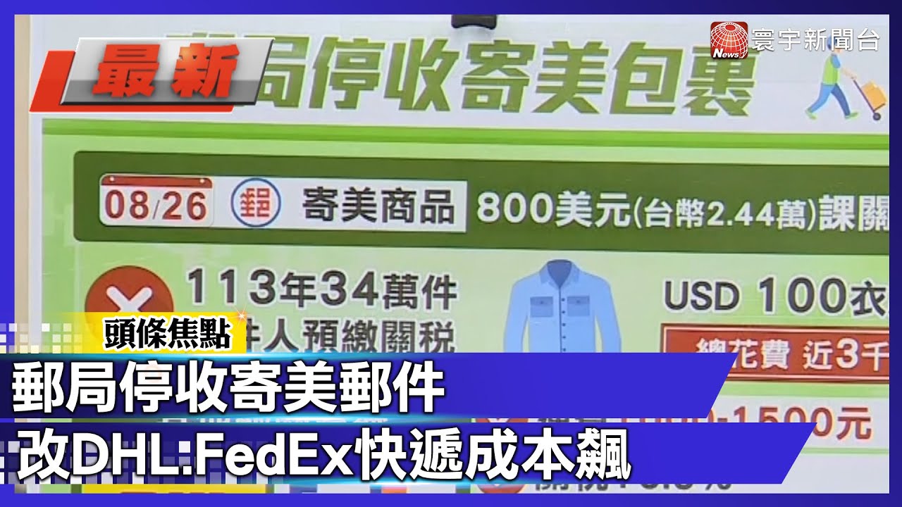 美國關稅衝擊！郵局停收寄美郵件 改DHL.FedEx快遞成本飆｜#寰宇新聞@globalnewstw