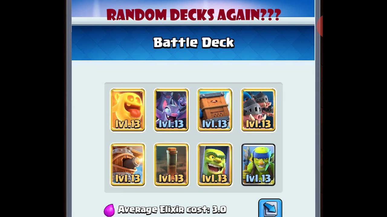 Random decks 2 PICKING RANDOM DECKS AGAIN?? [Clash Royale] YouTube