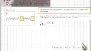 Example of finding the infinite limit a sinusoidal function. even
though end behavior is oscillating between two values, looking for one
...