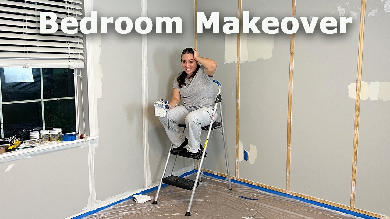 DIY Bedroom Makeover on a Budget / Accent Pattern Wall / Small Bedroom ...