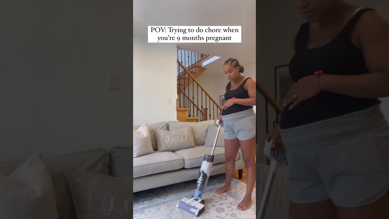 Doing Chores When Your Pregnant #thirdtrimester #pregnancy #housework #comedyshorts
