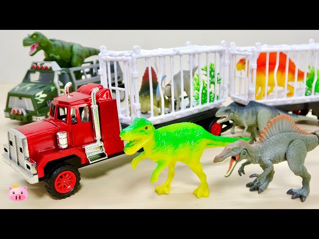 Dinosaur trailer with dinosaur figures found at a store
