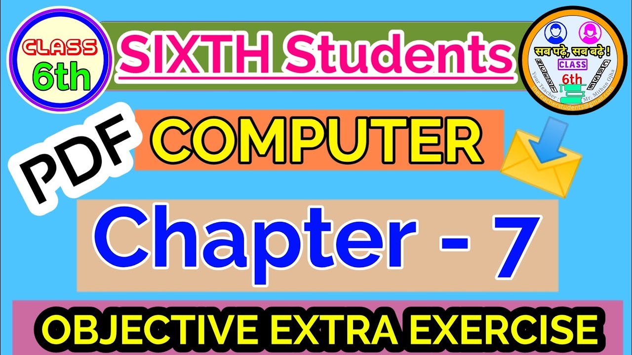 Computer Chapter 7 Class 6th Objectives Exercise Extra Questions ...