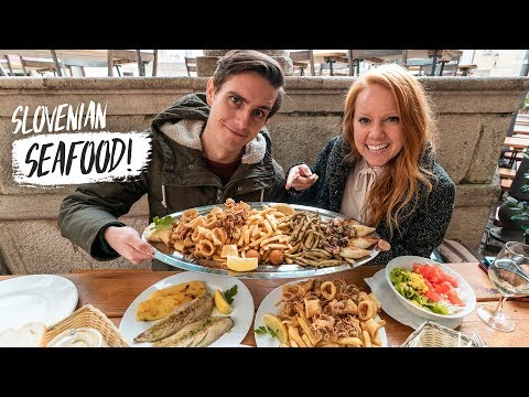 Trying a SLOVENIAN SEAFOOD FEAST in the Cutest Coastal Town! (Piran, Slovenia)