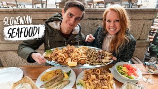 Trying a SLOVENIAN SEAFOOD FEAST in the Cutest Coastal Town! (Piran, Slovenia)