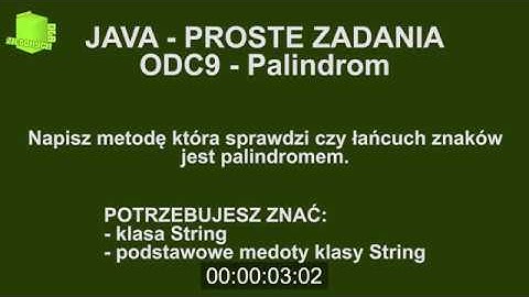 Podstawowe Zadania Java #9 - Palindrom