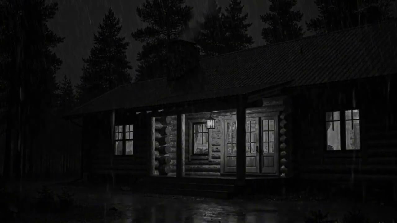 Relaxing Cabin Ambience with Heavy Rain and Thunder Creating a Deep Sleep Storm Sound Atmosphere