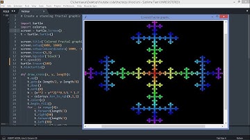 Amazing colored Fractal Graphic Design using Python turtle graphic || Python turtle graphics design🐢
