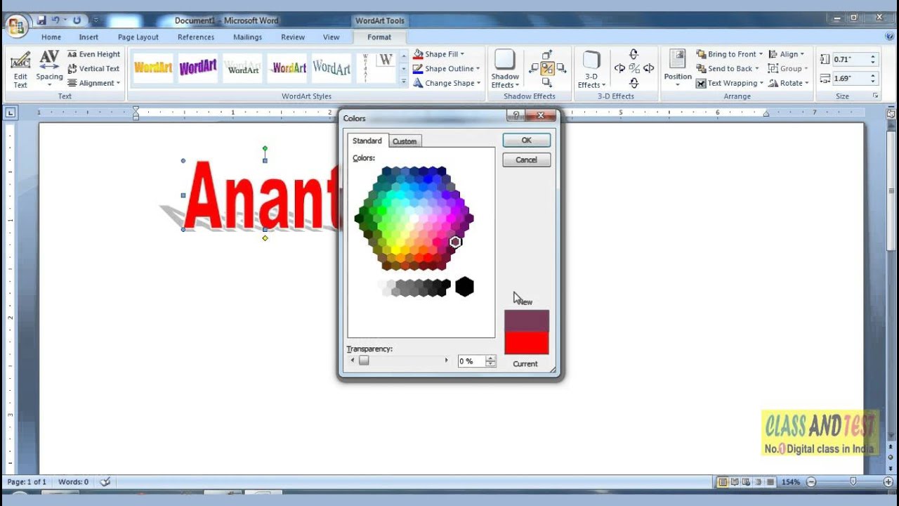MS WORD 89 - (Use More Fill Color) Shape Fill on Word Art.mp4 - YouTube