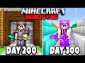 I Survived 300 Days in HARDCORE Minecraft...