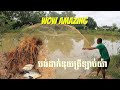 Net Fishing at Takeo Cambodia - Traditional Net fishing | បង់សំណាញ់តាមព្រែក (Vlog29)