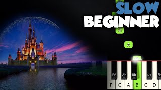 Video thumbnail of "Disney Intro Theme | SLOW BEGINNER PIANO TUTORIAL + SHEET MUSIC by Betacustic"