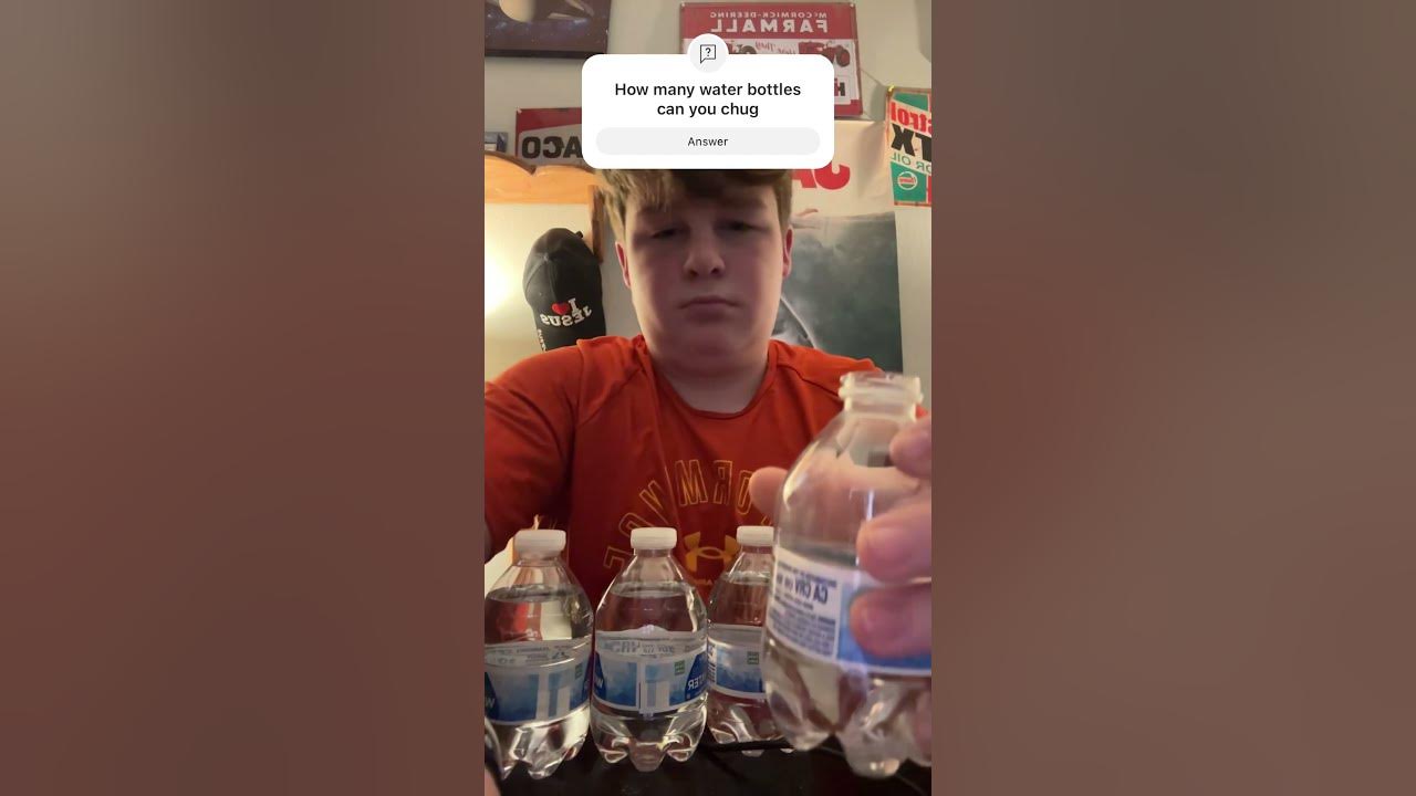 Chugging four water bottles YouTube