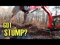 Removing Tree Stumps with a KUBOTA Mini Excavator - Frost Ripper Tooth Attachment RULES!