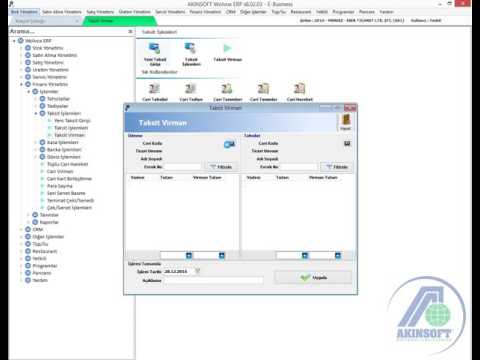 AKINSOFT WOLVOX ERP Finans Yönetimi - Taksit Virman İşlemi