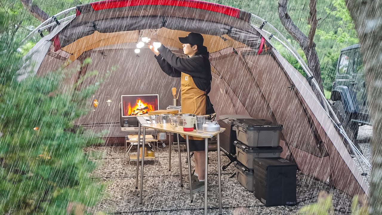 Ночь засыпается под звуком комфортного дождя ☔️ Внутри уютной снежной вершины Land Rock 🔥_ASMR