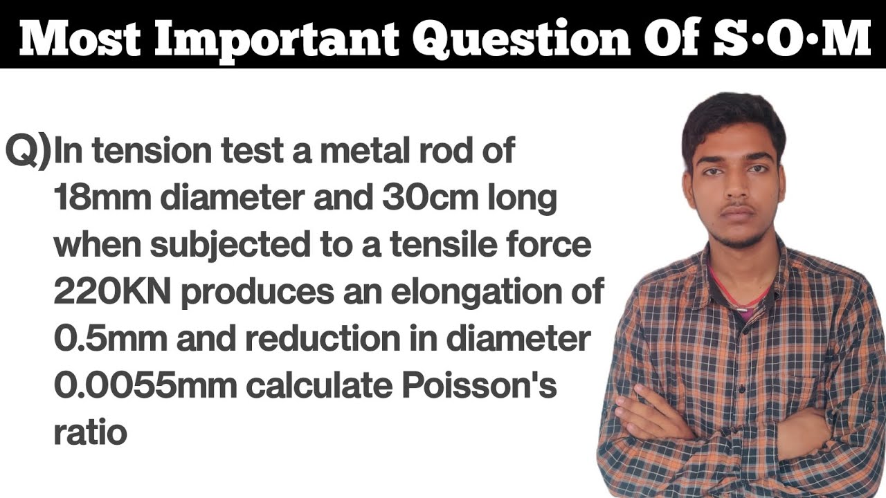 Question 1 || Strength of material Numerical || Calculate Poisson's Ratio || Stress & Strain Unit 02