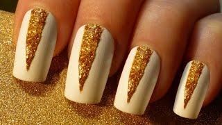 Luxury White & Gold Matte Nail Art