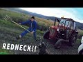 Angry Man Attack Dirt Biker With Tractor! Stupid people 2018