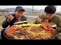 아삭한 김장김치에 한우 넣은 솥뚜껑 짜파구리 먹방! (Ram-don with Korean beef &amp; New Kimchi) 요리&amp;먹방!! - Mukbang eating show