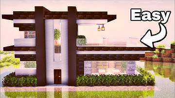 Minecraft Easy Modern House Tutorial | Simple Modern Cube Villa Build (Step by Step)