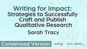 Writing for Impact: Strategies to Successfully Craft & Publish Qualitative Research with Sarah Tracy