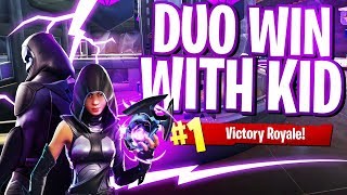 Getting a cute little kid his FIRST duos win in Fortnite! - Random Duos (Fortnite Battle Royale)